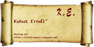 Kohut Ernő névjegykártya